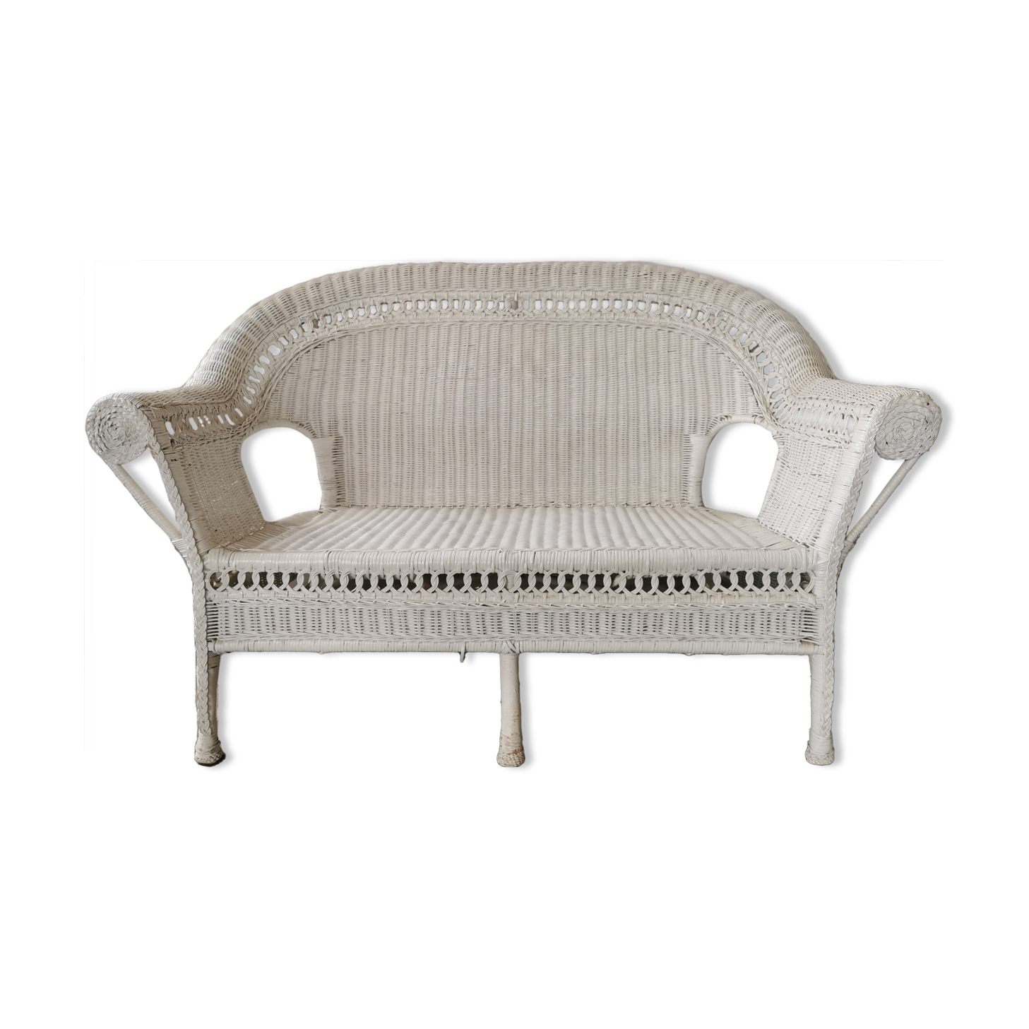 Wicker bench, rattan