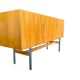 Vintage wooden storage cabinet with chrome legs