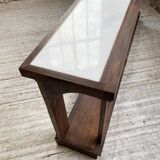 Oak console with white marble top 1970