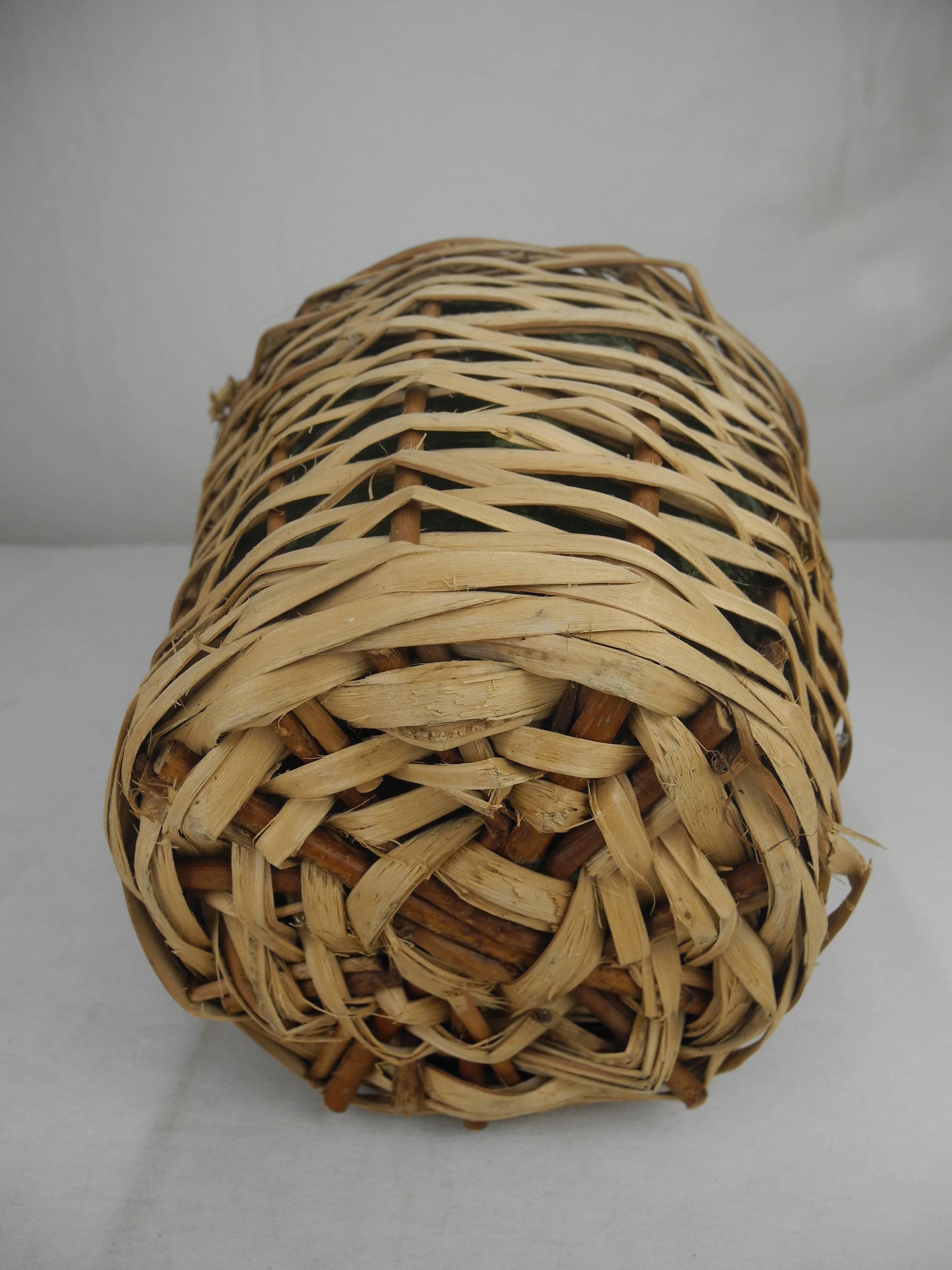 Vintage rattan wicker bottle