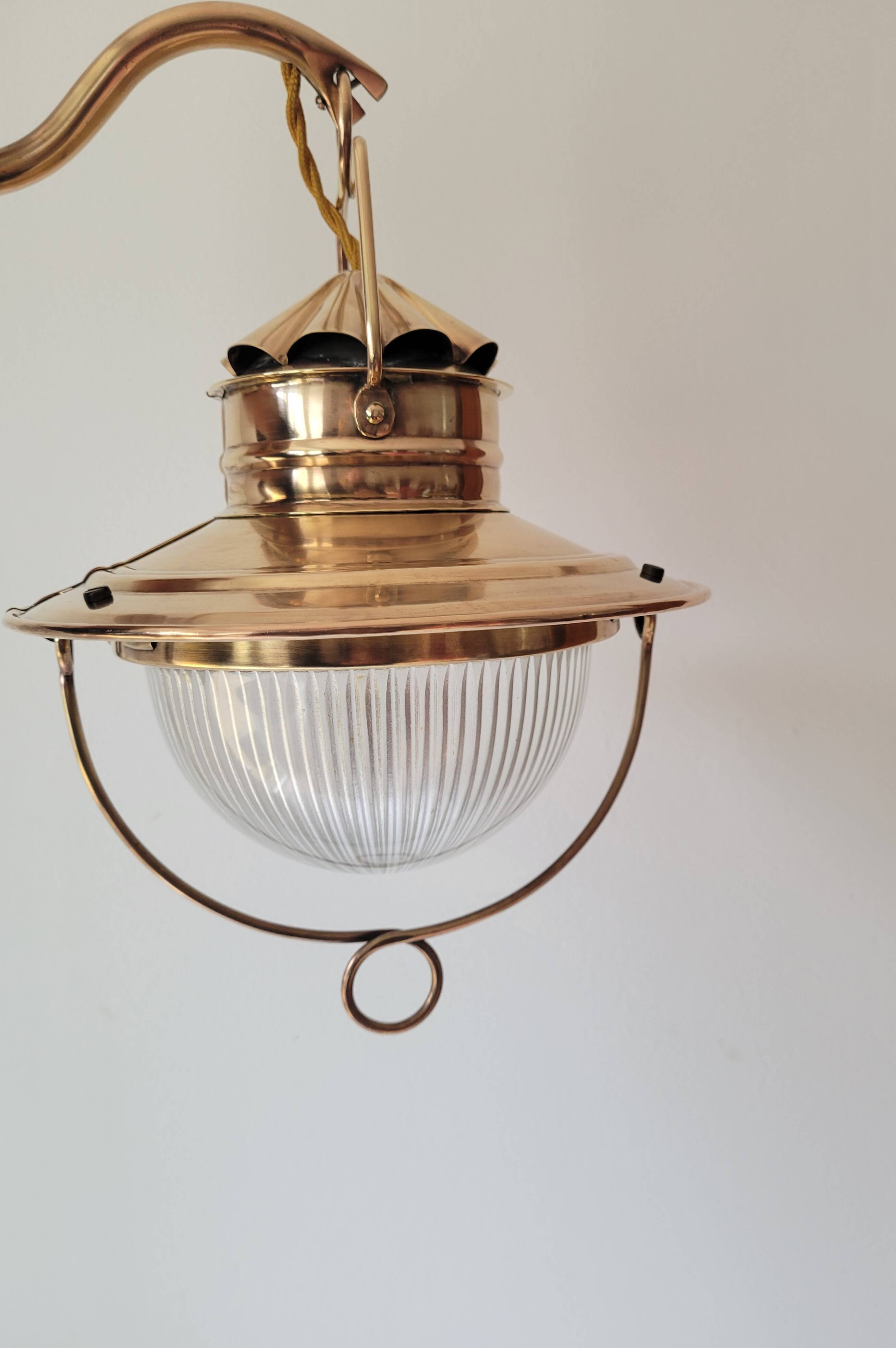Holophane marine wall light in brass