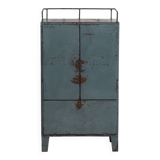 Armoire de style industriel à patine bleue (c.1950)