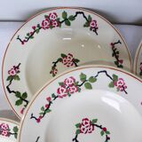 5 assiettes creuses de Longwy modèle Aupébines