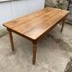 Farmhouse dining table for meals, made of solid oak, 1 drawer, 1950, 180x74cm.