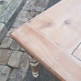 Table de ferme patine ancienne pieds tournés