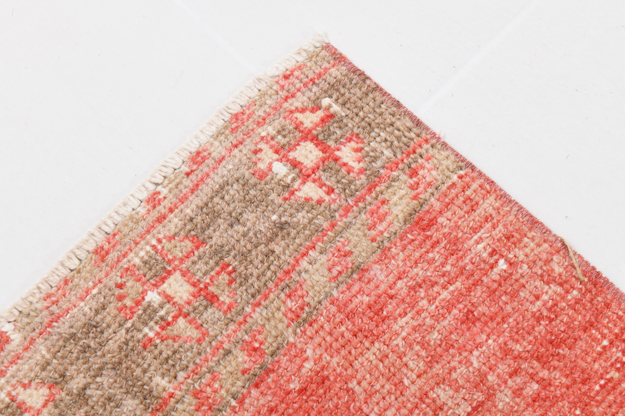 2x12 pale red turkish runner rug, 75x385cm