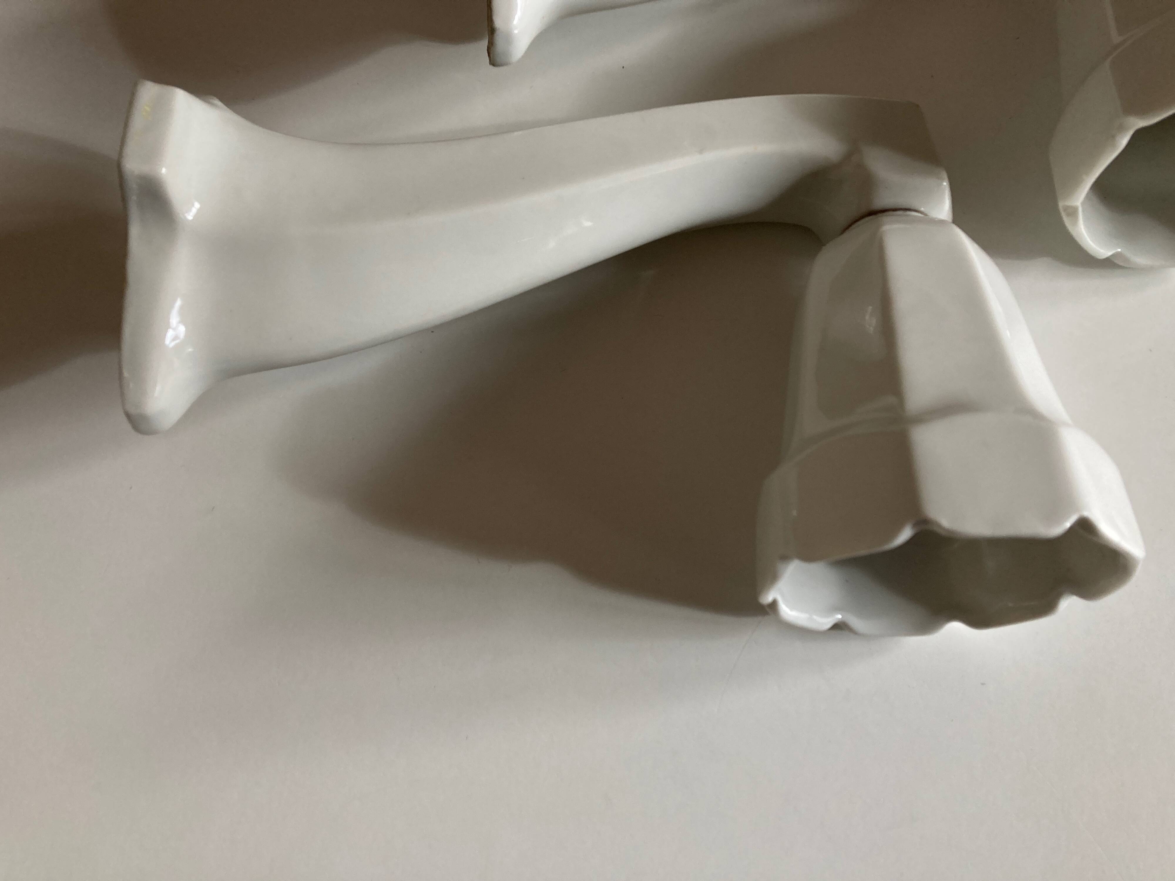 Pair of porcelain wall lights 1950 bathroom