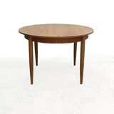 Vintage Scandinavian teak dining round table 60s
