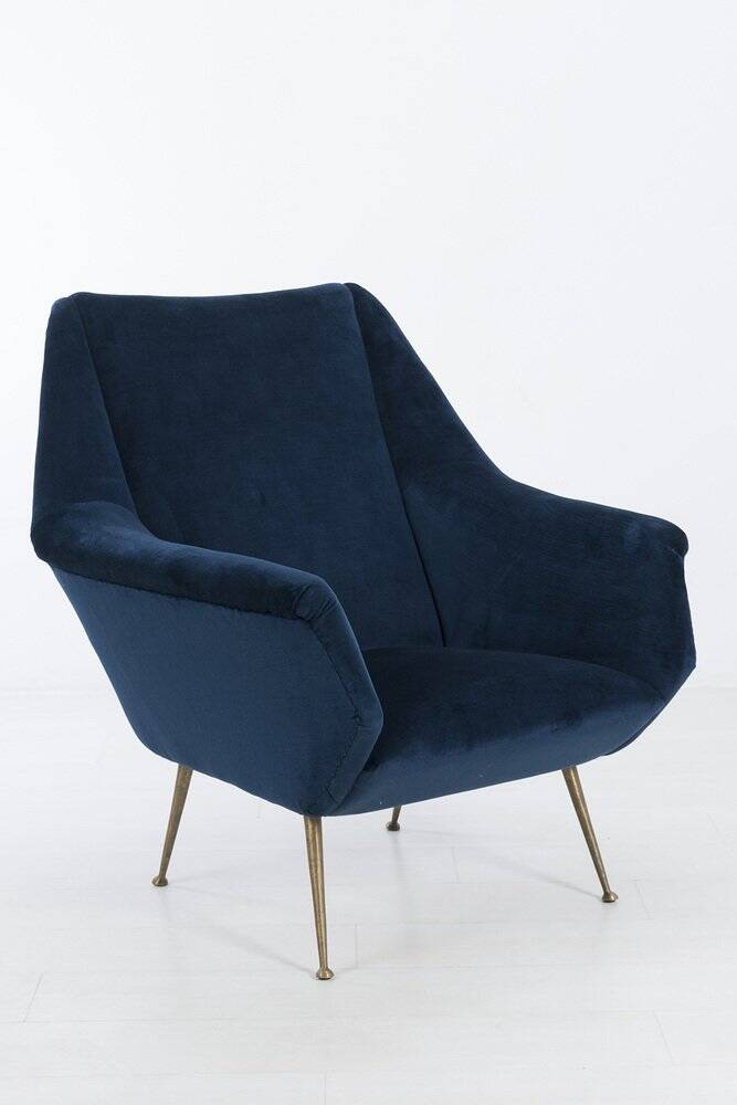 Ensemble de 2 fauteuils italiens bleu foncé