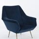 Ensemble de 2 fauteuils italiens bleu foncé