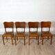 Set of 4 wood and vinyl bistro chairs 1930