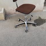 Vintage office armchair brown fabric