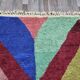 Pure wool rug with traditional coloured patterns, size 1.5/2.5 m.