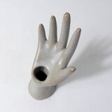 Vintage stoneware hand ring holder soliflore jewelry holder