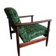 Mid century armchairs in green jacquard, by edmund homa, 1960s, set of two