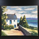 Painting of the Plomarch house in Douarnenez