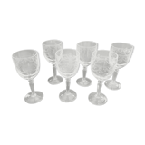 6 vintage crystal glasses from Arques model Dampierre