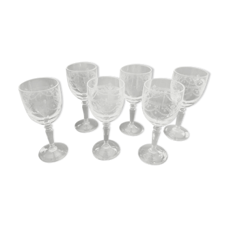 6 vintage crystal glasses from Arques model Dampierre