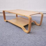 Large light wooden coffee table