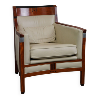 Very beautiful ArtDeco Schuitema armchair cream white leather from the Decoforma series