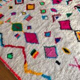 Moroccan Berber carpet azilal multicolored and fluorescent