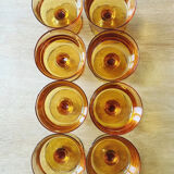 Set of 8 vintage orange glass ice cream cups.