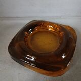 Vintage amber glass ashtray