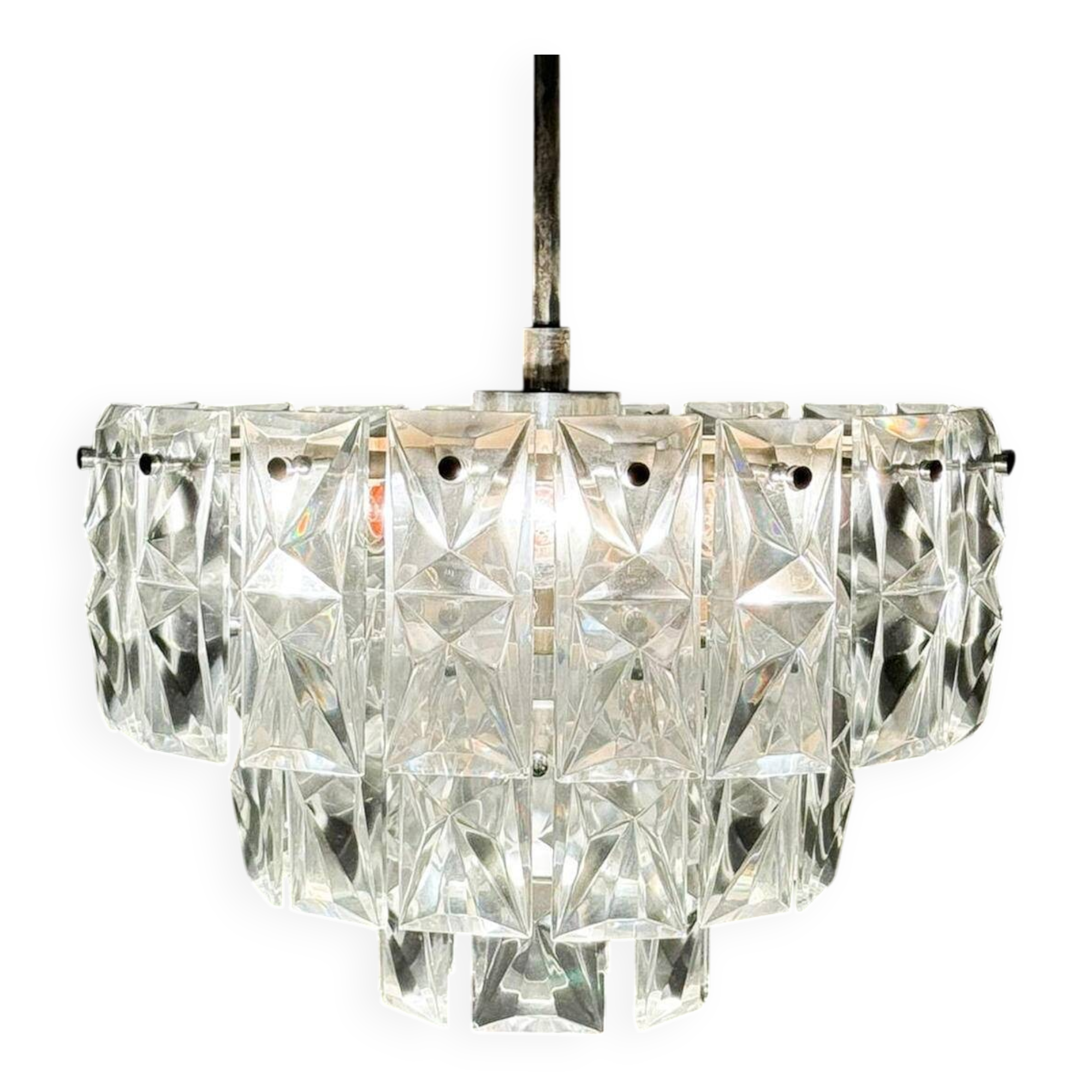 Mid-century chandelier/ceiling lamp by Kinkeldey, Germany, 1970s.