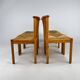 Ensemble de 6 chaises de salle à manger scandinaves en pin et jonc, 1970