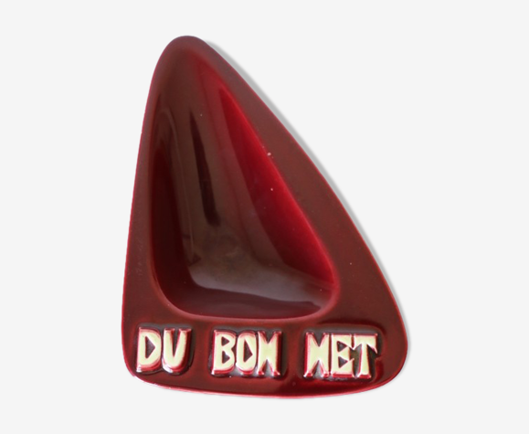 Cendrier céramique « Dubonnet » bordeaux