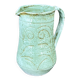 Turquoise green glazed stoneware pitcher – signed, France, 1970