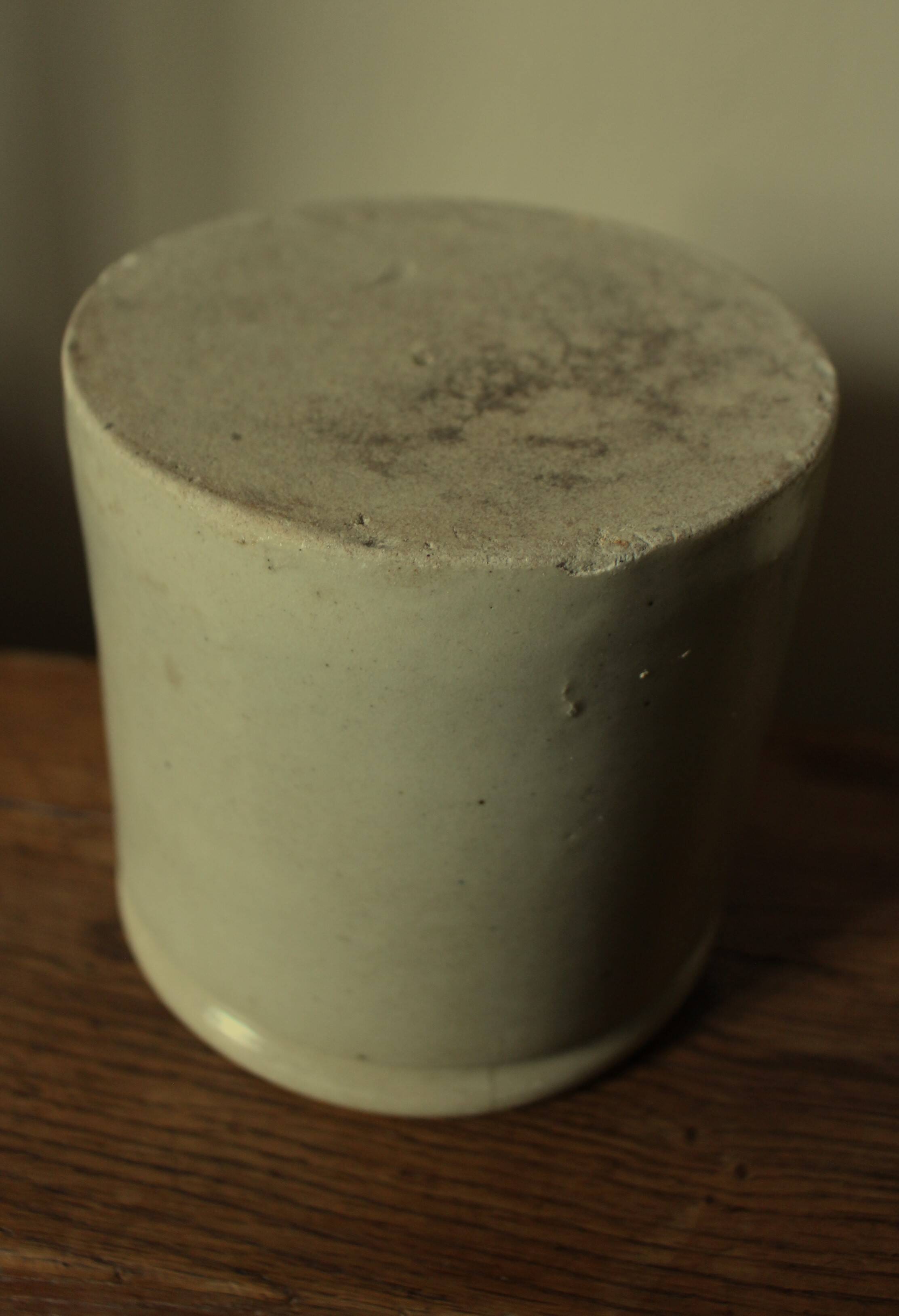 Pot grès vernissé beige gris sans anse