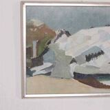 Original oil on canvas “Myrdalsjökull, Iceland” by Rolf Nordengren. Vintage & framed – 53 × 40 cm