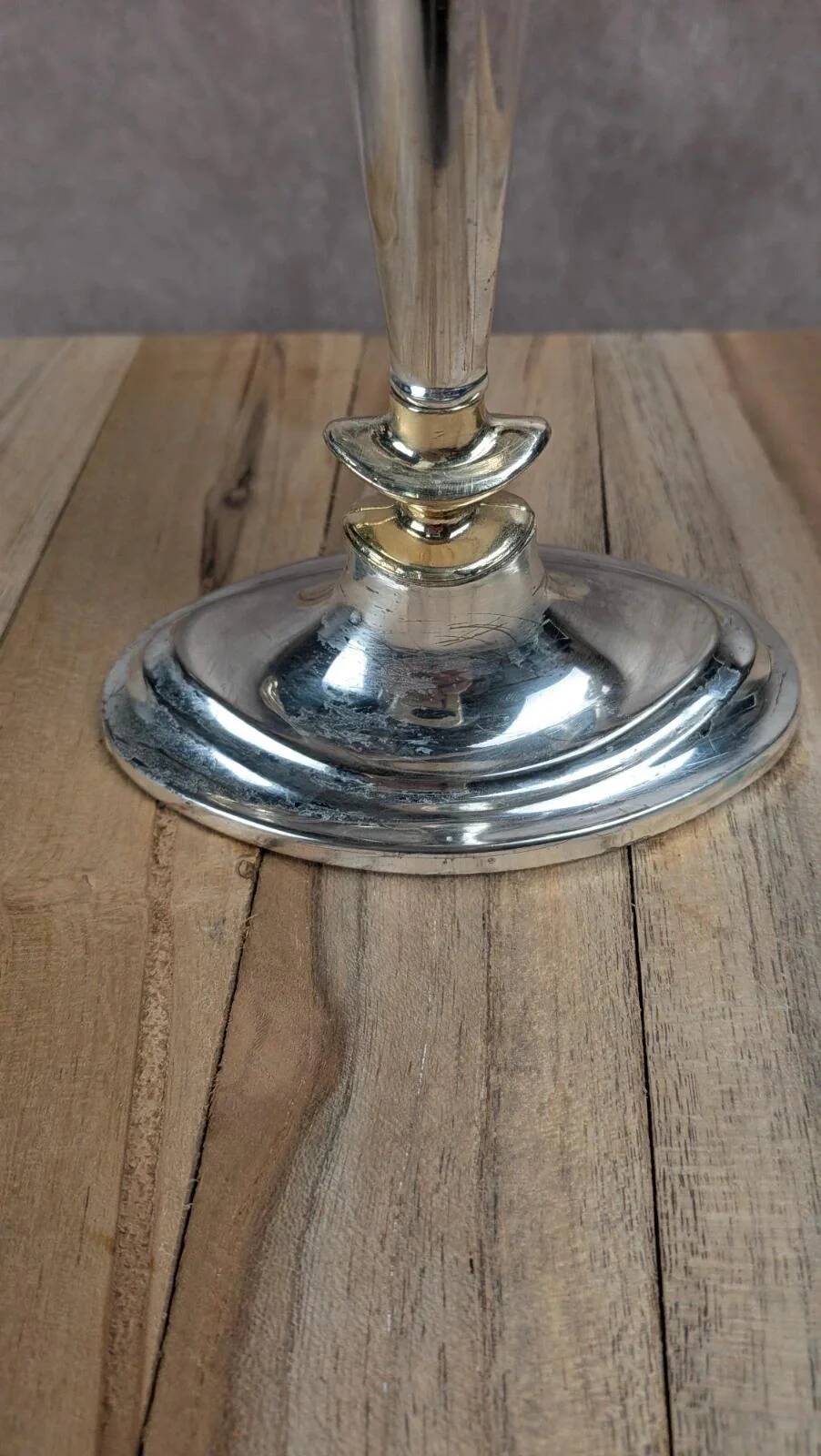Vintage chandelier in silver-plated metal