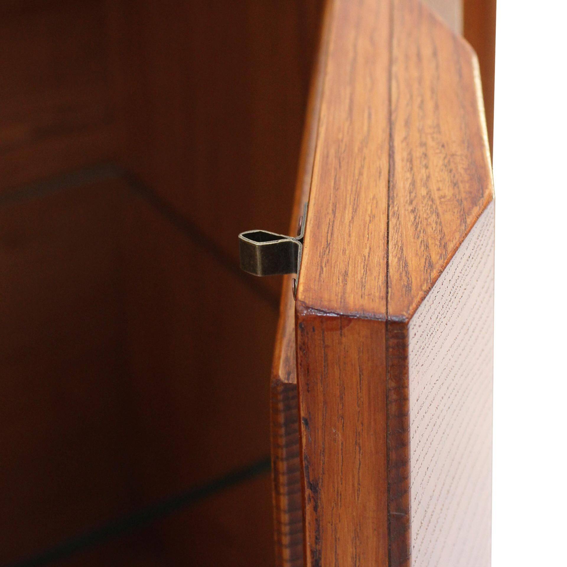 Mid Modern Style Faceted Oak Sideboard with Glass Shelf, Suitable as a Bar