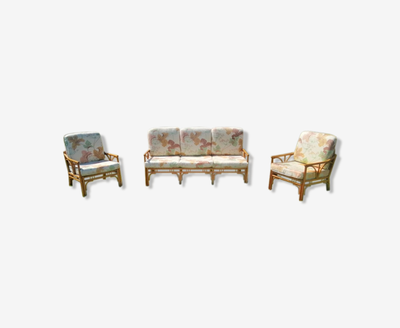 Bamboo sofa and armchairs