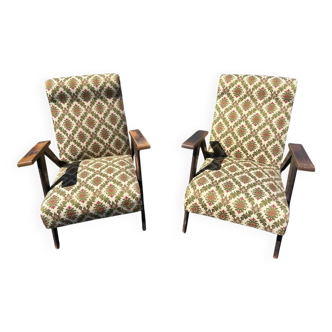 Set of 2 vintage Scandinavian armchairs 50's/60's