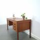 Teak vrijstaand bureau met lade uit Denemarken