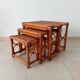 Set of 3 vintage nesting tables in bamboo and woven rattan