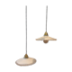 Duo of hanging lamps in opaline