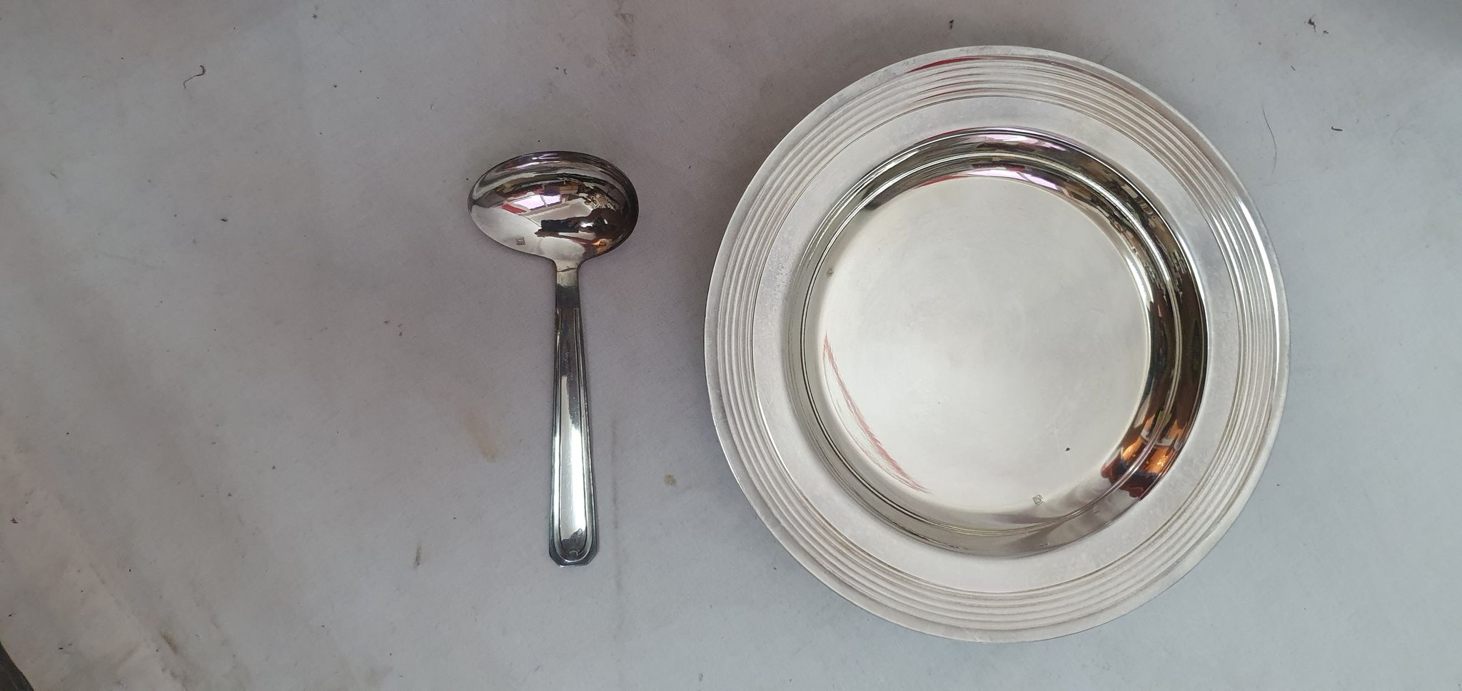 Assiette métal argenté de naissance
