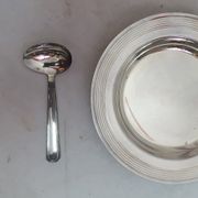 Assiette métal argenté de naissance