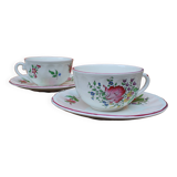 Lunéville earthenware cups and saucers