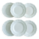 Set of 6 Sarreguemines ivory flat plates