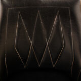 Armchairs / chairs in black skaï "emelinne"