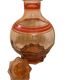 Art Deco, round smoked glass carafe with red edging circa 1930