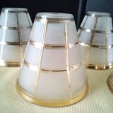 4 Globes, lampshades for Art Deco chandelier
