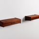 Pair of Scandinavian floating nightstands rosewood Denmark 1960