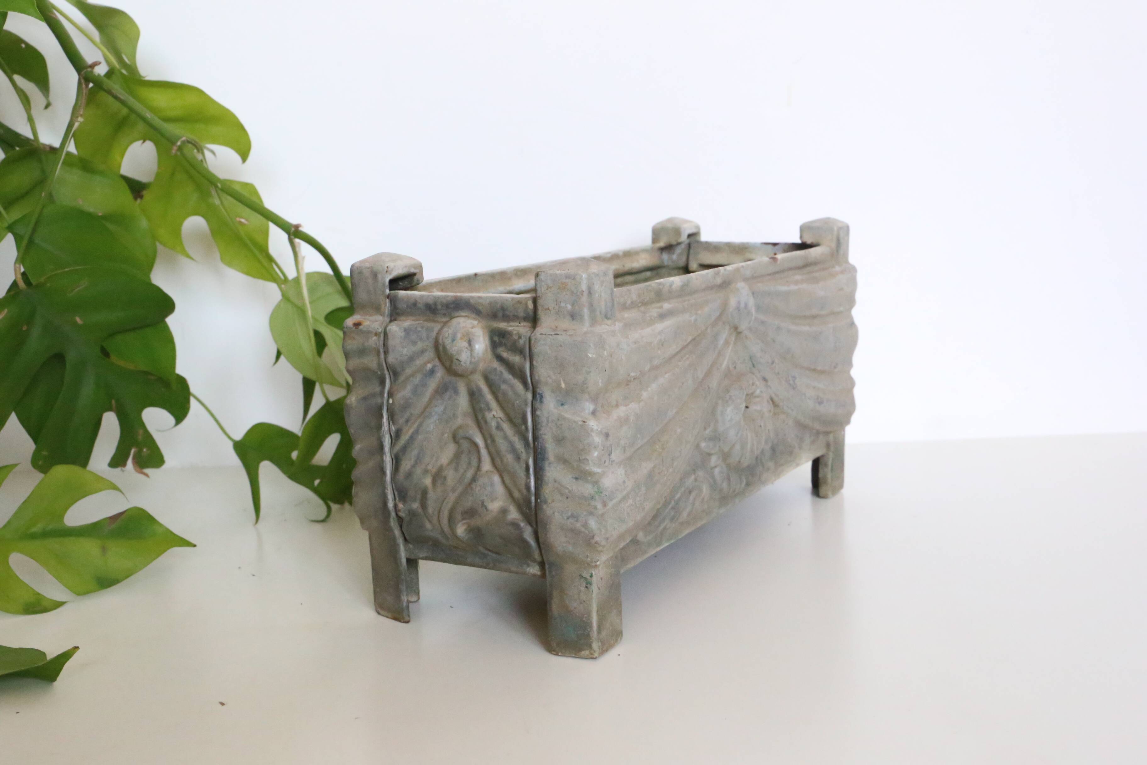 Art deco cast iron planter