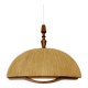 Teakwood and Raffia Bast Pendant Lamp by Temde